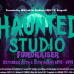 Haunted Studio Temecula 2025 poster promoting JDS Creative Academy’s Halloween fundraiser and community event.